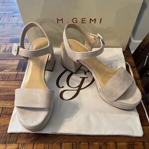 M. Gemi Suede Sandals with Ankle Strap